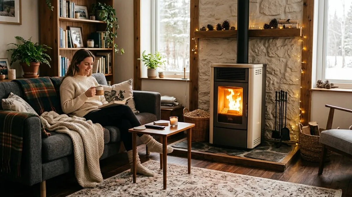 Pellet Stoves & Fireplaces in the Living Room: Cozy Deals