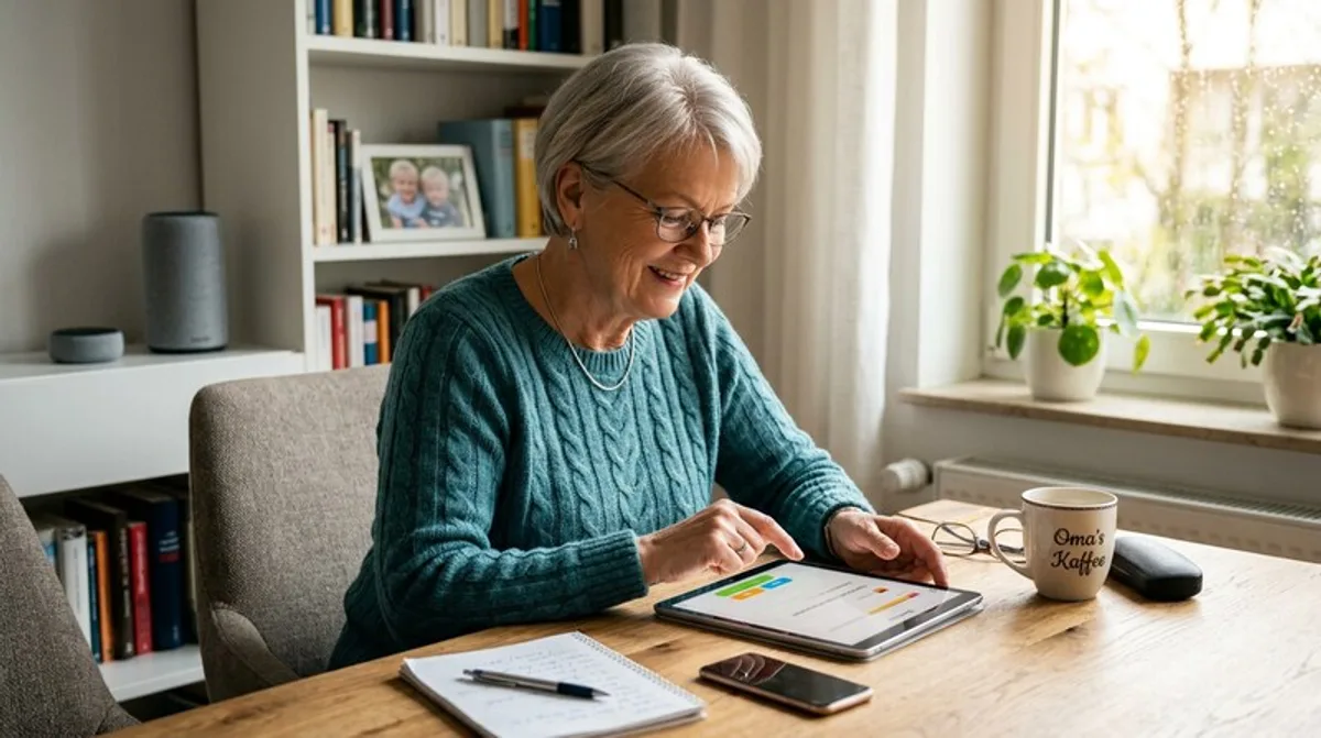 seniorin, tablet, lernen, digital, seniorin tablet, tablet lernen, lernen digital